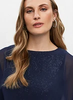 Robe fourreau pailletée à drapé cape