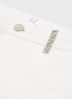 Bermuda jambe droite à détail de strass