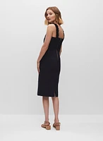 Ruched Strap Midi Dress