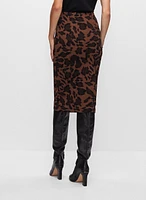 Pull-On Leopard Motif Skirt