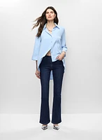 High-Low Shirt & Flare Leg Jeans