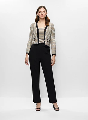 Cardigan en tweed et pantalon droit