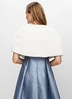 Faux Fur Brooch Detail Wrap