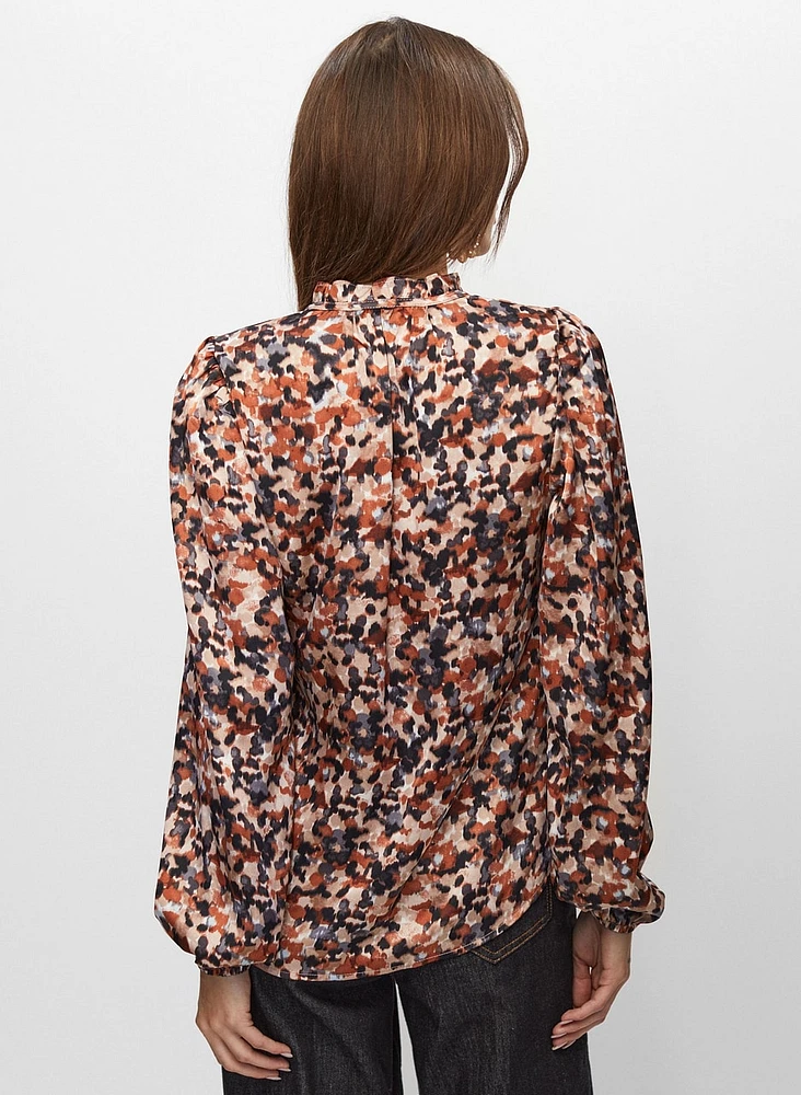 Leopard Print Satin Blouse