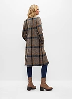 Plaid Wool Blend Coat