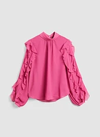 Ruffle Sleeve Blouse