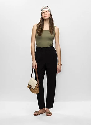 Camisole et pantalon droit à taille froncée