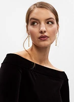 Velvet Off-the-Shoulder Top