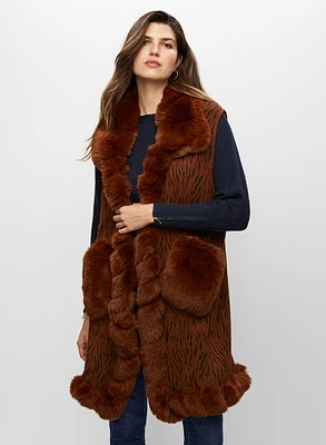 Sleeveless Faux Fur Poncho