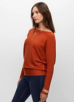 Long Sleeve Rib Knit Pullover