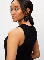 Linen-Blend Crochet Lace Dress