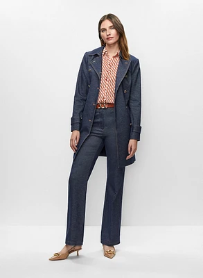 Trench en denim et jean évas
