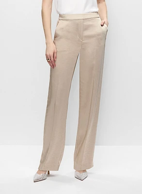 Pantalon droit en satin