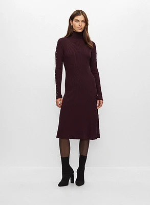 Stud Detail Turtleneck Dress