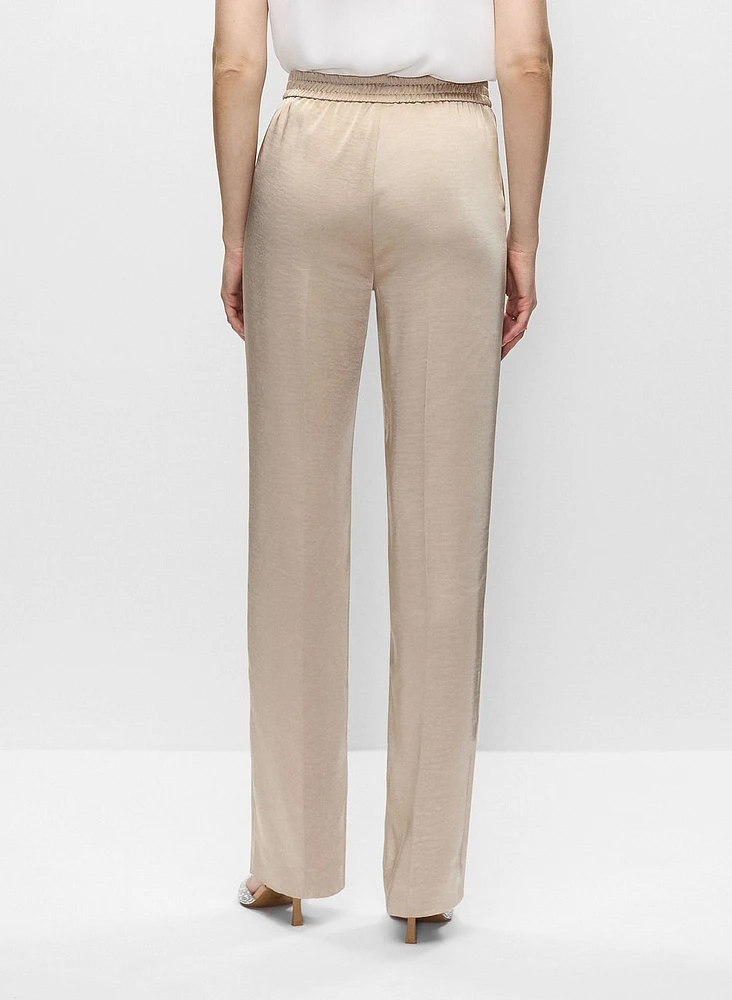Pantalon droit en satin
