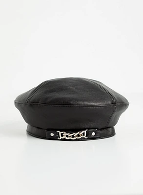 Vegan Leather Beret