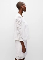 Veste à manches 3/4 motifs en dentelle
