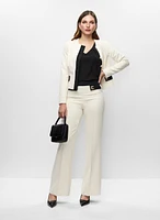 Veste à larges boutons et pantalon à garniture contrastante