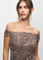 Soutache Embroidered Trumpet Gown