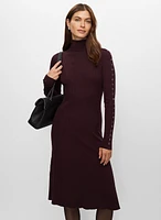 Stud Detail Turtleneck Dress