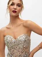 Beaded Bustier Gown