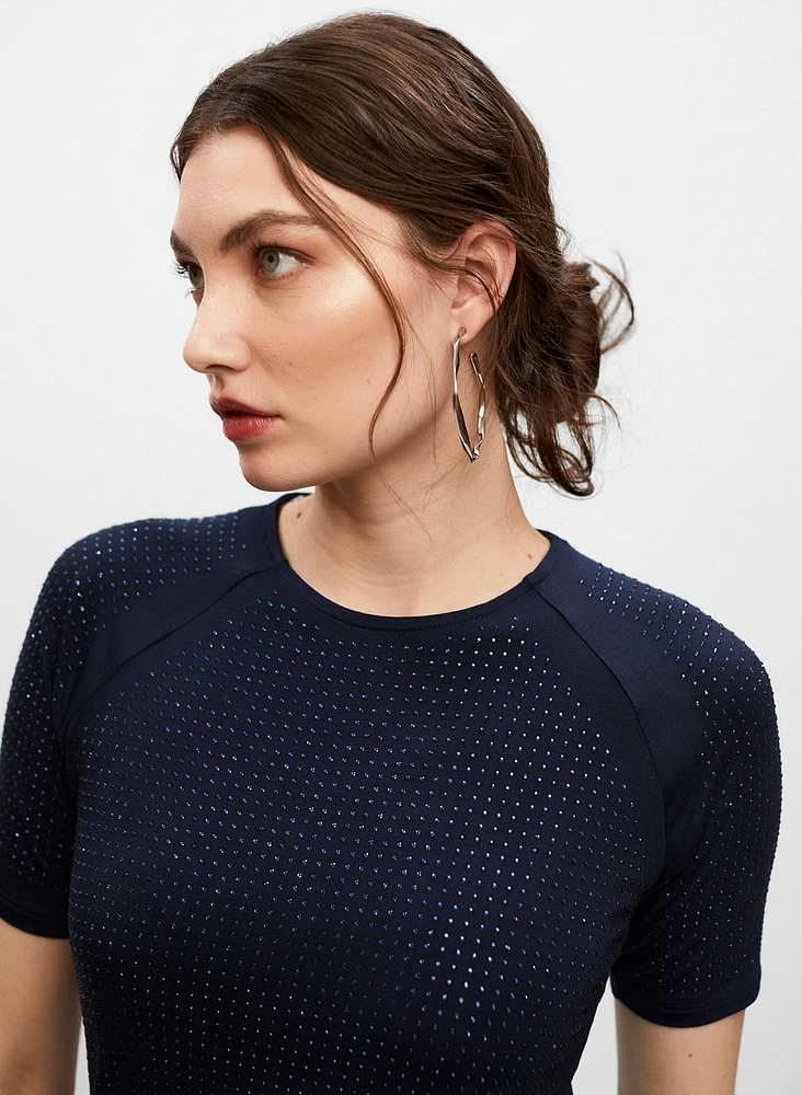 T-shirt à motif pois thermocollés