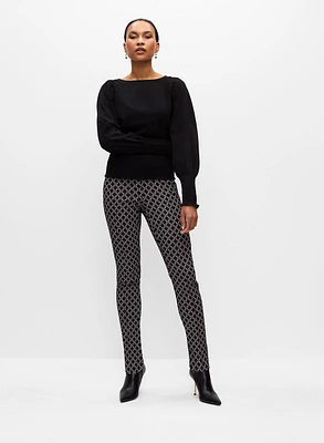 Pantalon Amber à jambe étroite en jacquard