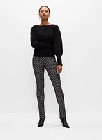Pantalon Amber à jambe étroite en jacquard