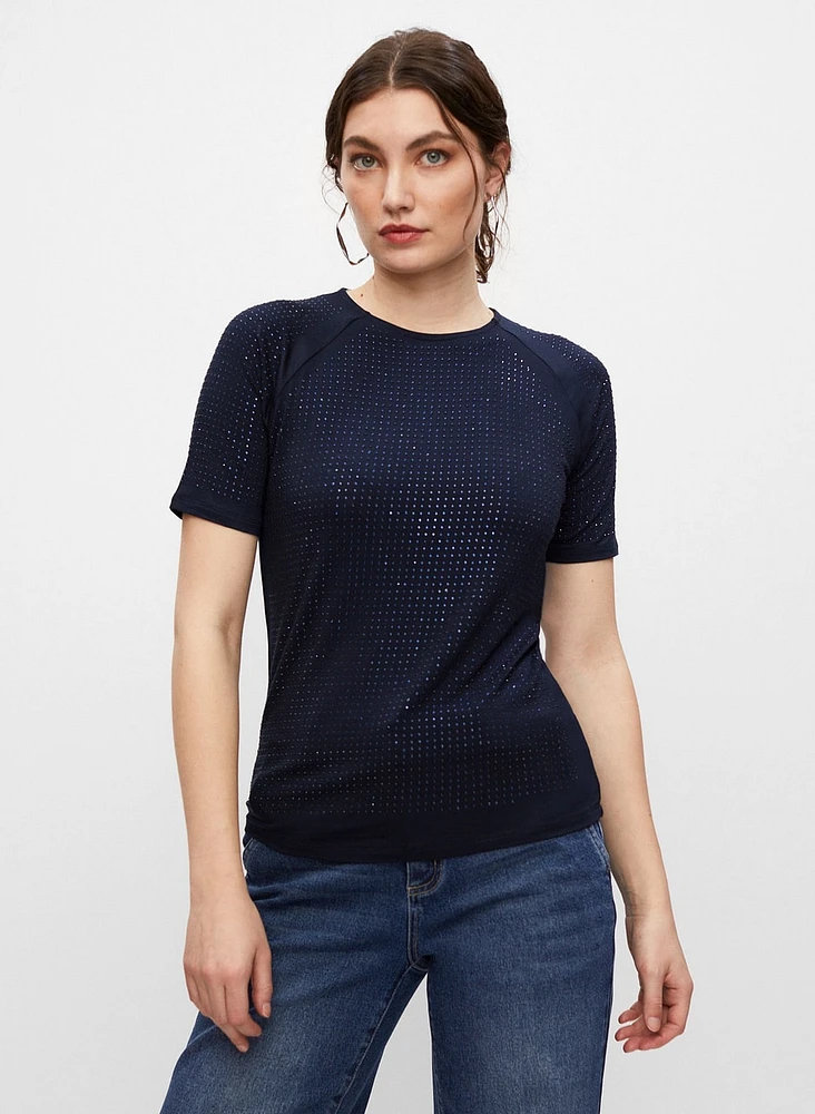 T-shirt à motif pois thermocollés
