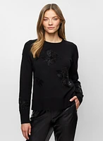 Tonal Rose Embellished Sweater