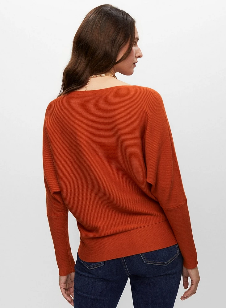 Long Sleeve Rib Knit Pullover