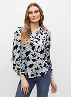 Floral Print Ruffle Detail Blouse