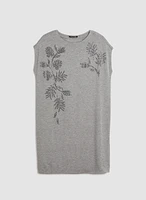 Robe t-shirt à détails floraux