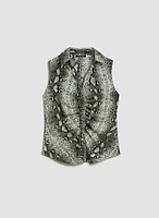 Snakeskin Print Sleeveless Blouse