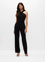 Crossover Halter Neck Jumpsuit