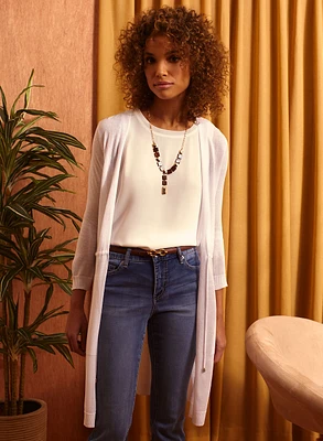 Drawstring Waist Duster Cardigan