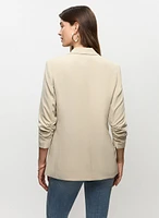 Veste à col châle et manches 3/4