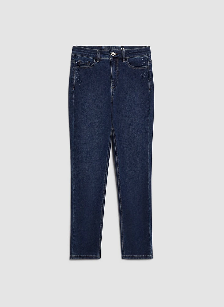 Crystal Detail Slim Leg Jeans