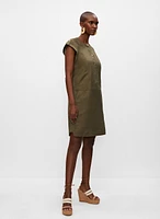 Button Front Linen Dress