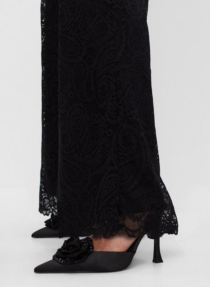 Wide Leg Lace Pants