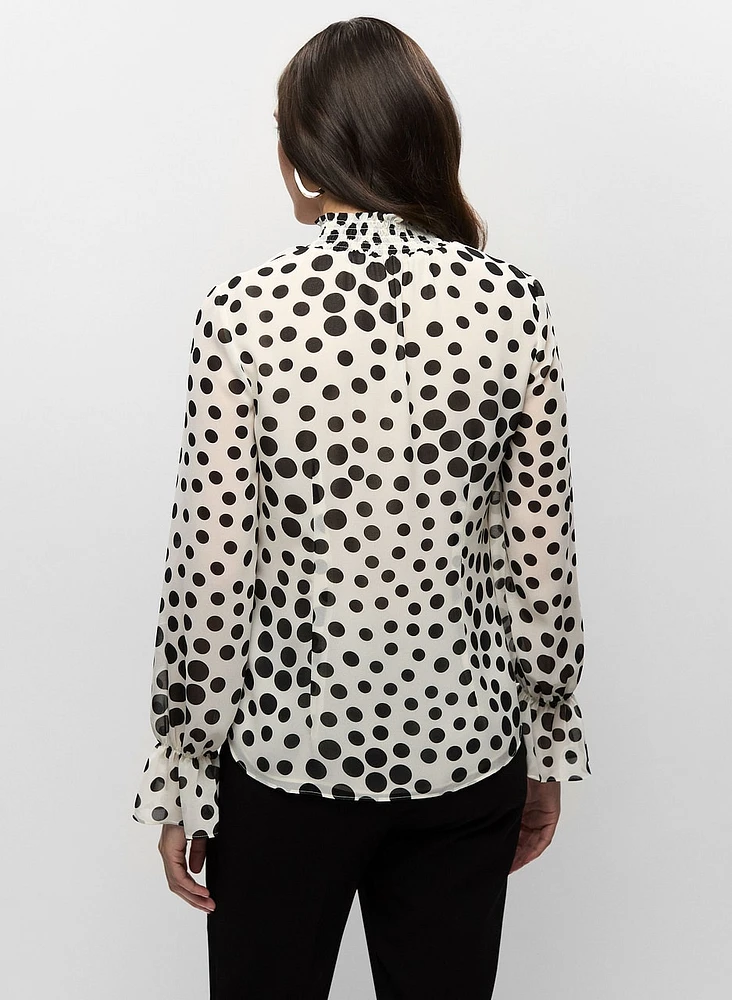 Blouse à pois en chiffon