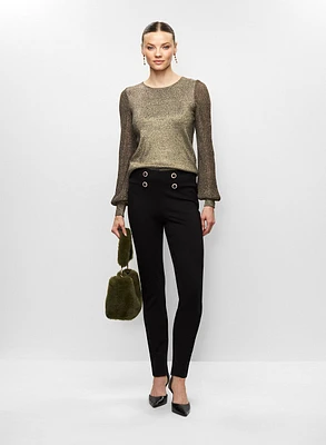 Pantalon droit et pull en lurex