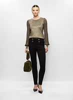 Pantalon droit et pull en lurex