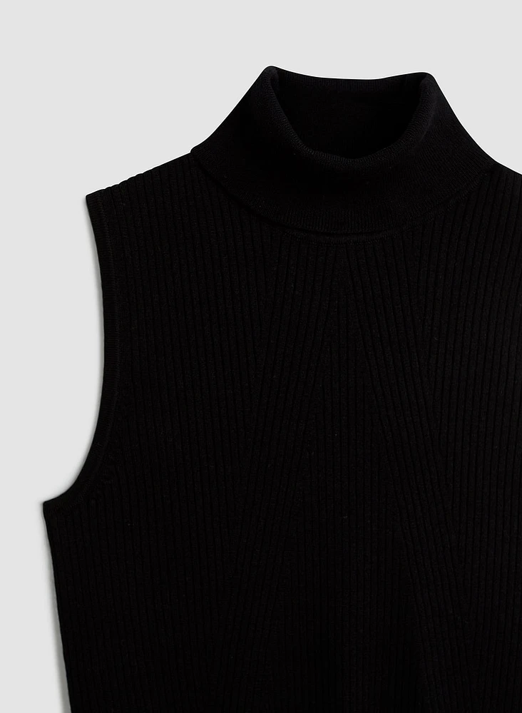 Sleeveless Turtleneck Top