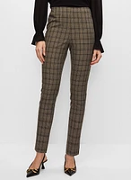 Amber Slim Leg Plaid Pants