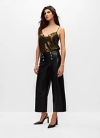 Vegan Leather Culotte Pants