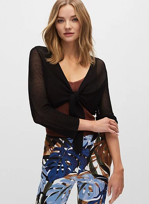 Open Stitch Tie Front Bolero