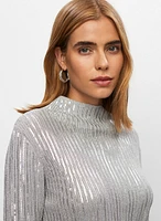 Pull en tricot côtelé à sequins