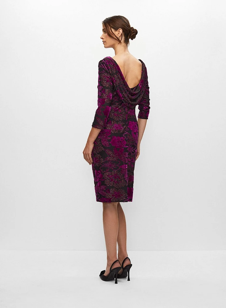Adrianna Papell - Robe à motif floral scintillant