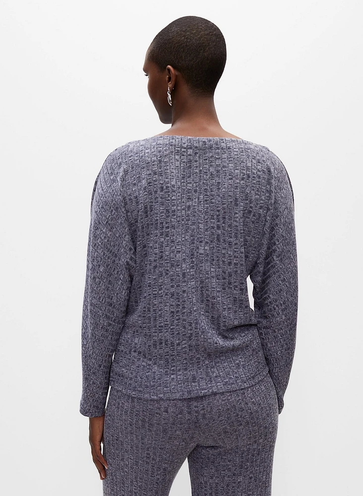 Haut en tricot mélangé à manches dolman
